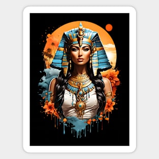 Cleopatra Queen of Egypt retro vintage floral design Magnet